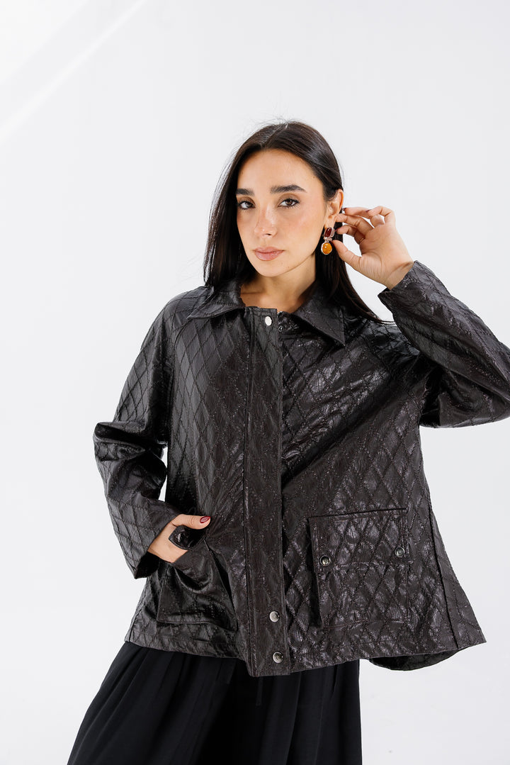Embroided Leather Jacket - Bown (Premium Edition)
