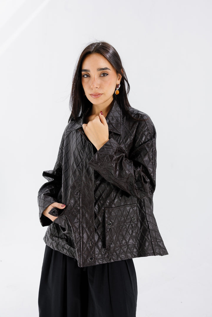 Embroided Leather Jacket - Bown (Premium Edition)