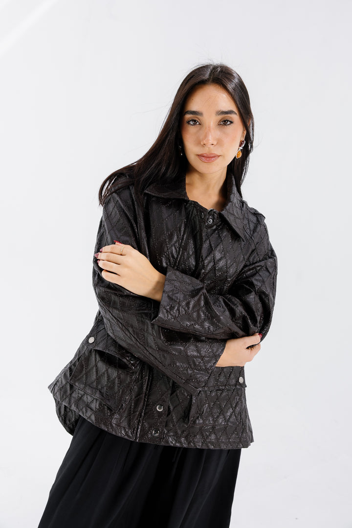 Embroided Leather Jacket - Bown (Premium Edition)
