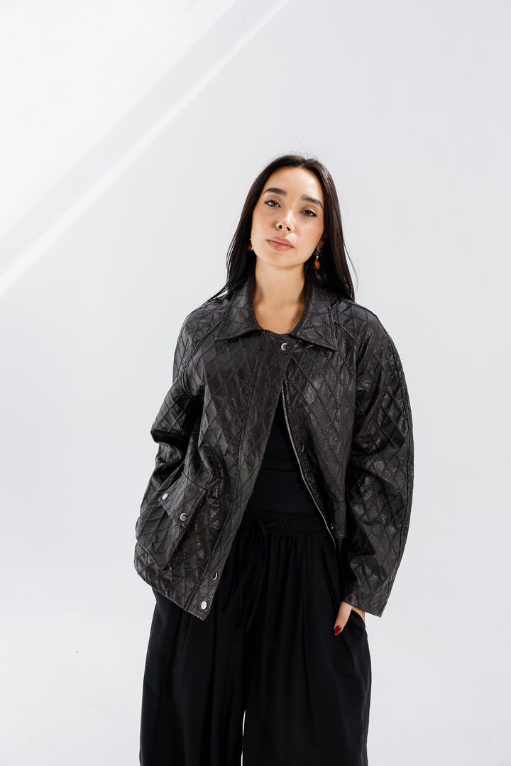 Embroided Leather Jacket - Bown (Premium Edition)