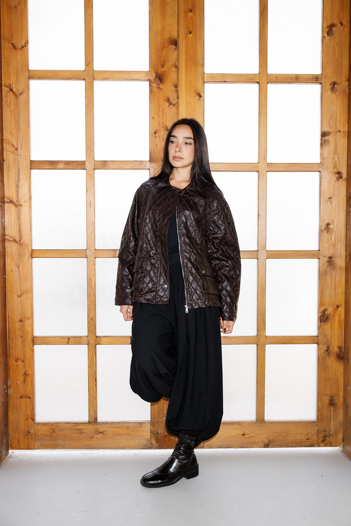 Embroided Leather Jacket - Bown (Premium Edition)