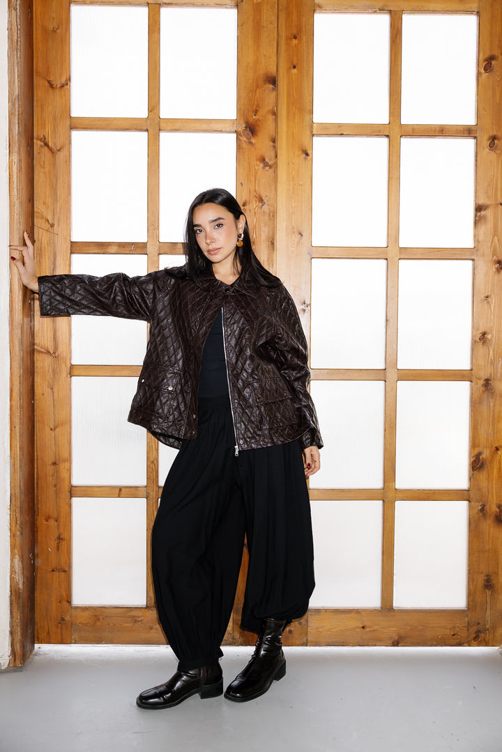 Embroided Leather Jacket - Bown (Premium Edition)