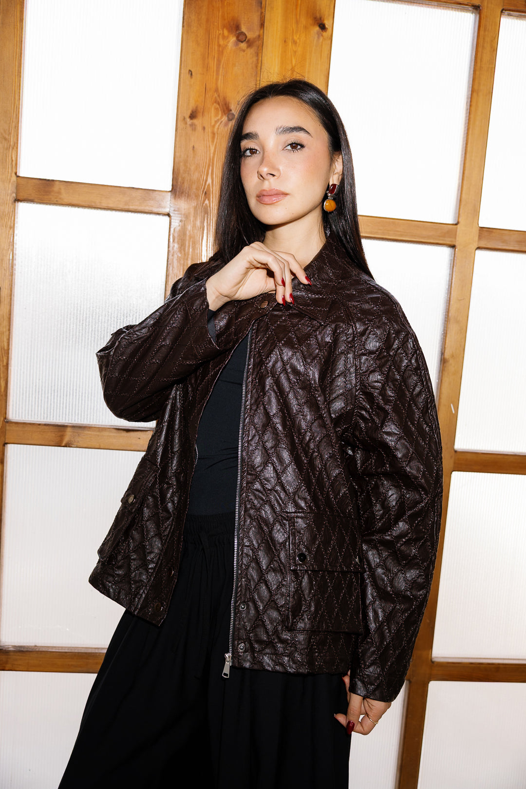 Embroided Leather Jacket - Bown (Premium Edition)
