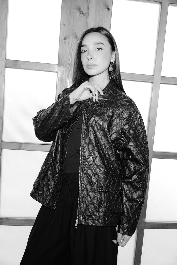 Embroided Leather Jacket - Bown (Premium Edition)