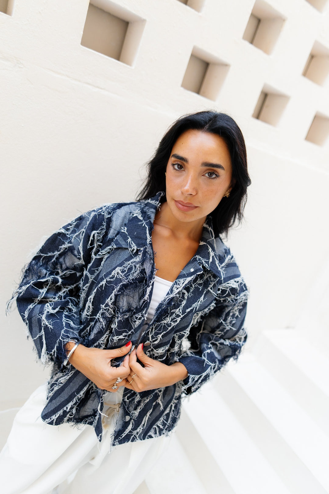 Raw Fringes Denim Shirt - Limited Edition