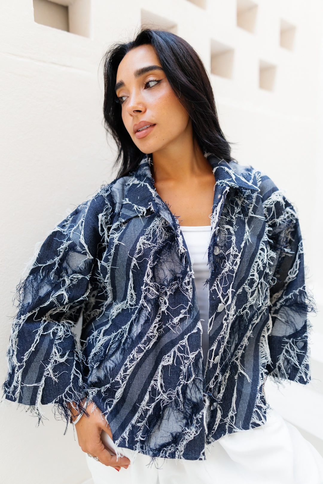 Raw Fringes Denim Shirt - Limited Edition