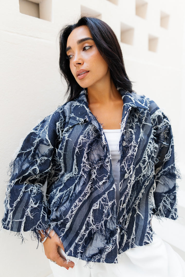 Raw Fringes Denim Shirt - Limited Edition