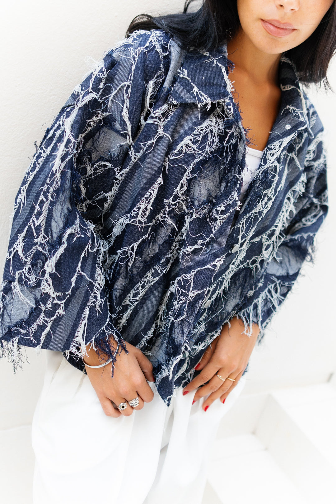 Raw Fringes Denim Shirt - Limited Edition