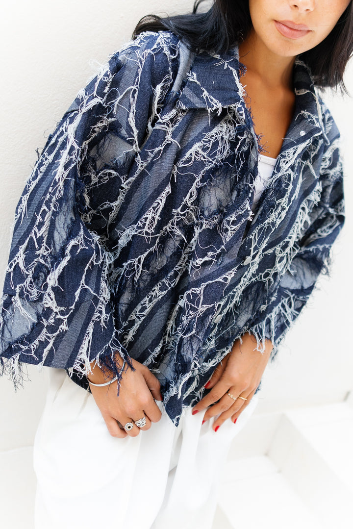 Raw Fringes Denim Shirt - Limited Edition
