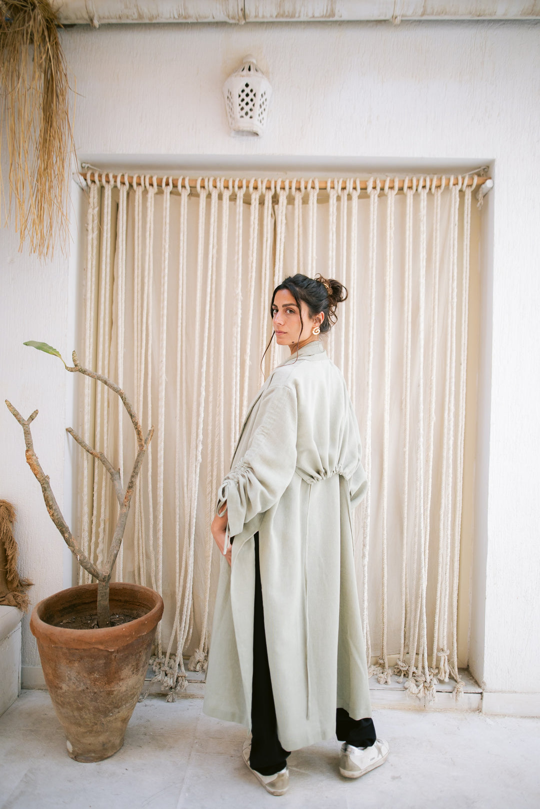 The Round Up Scarfed Kaftan - Olive