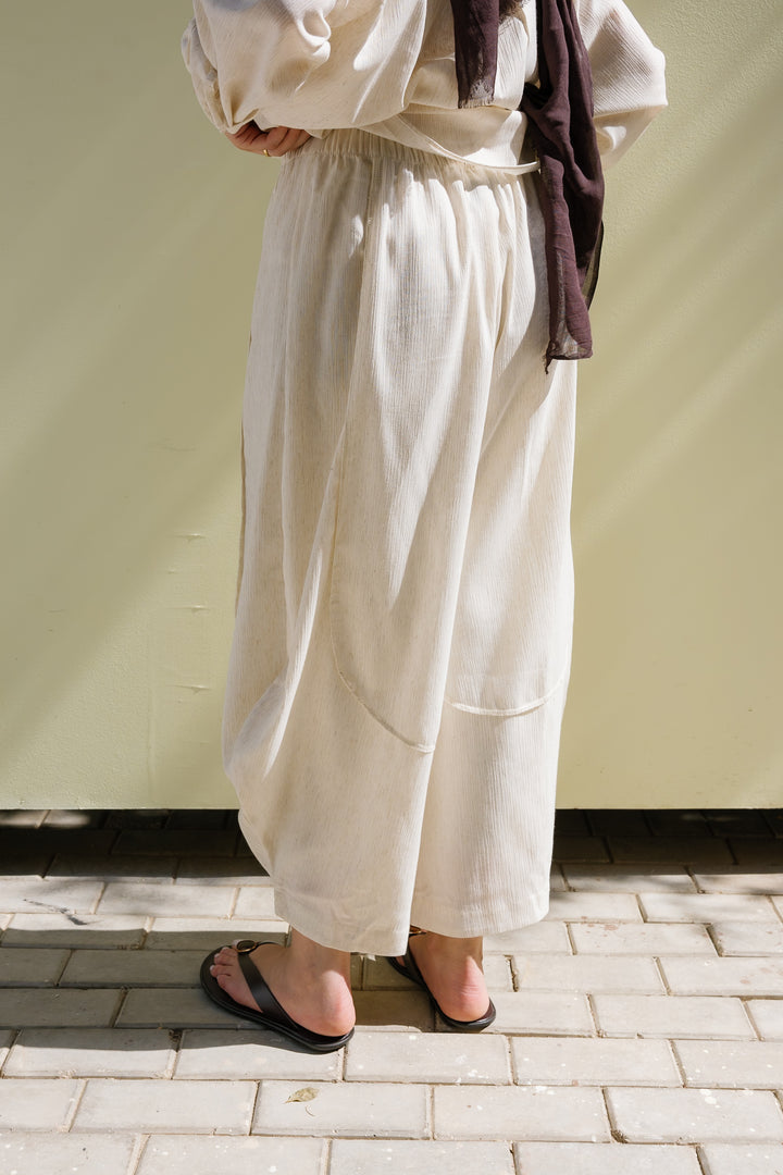 Breeze Balloon Linen Pants - Offwhite