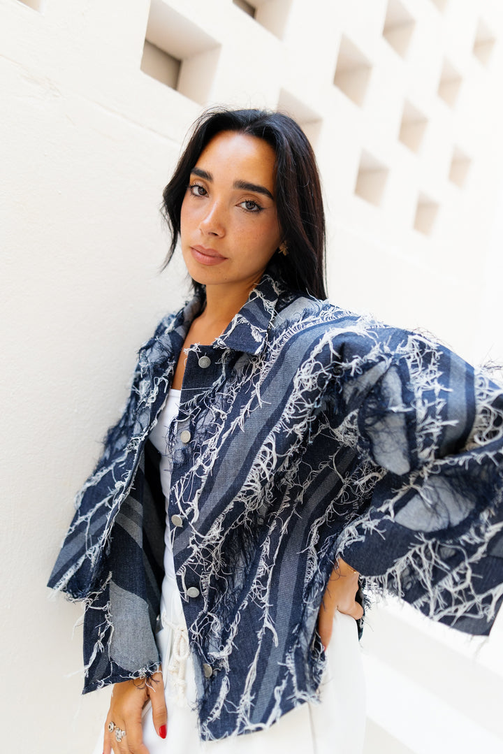Raw Fringes Denim Shirt - Limited Edition