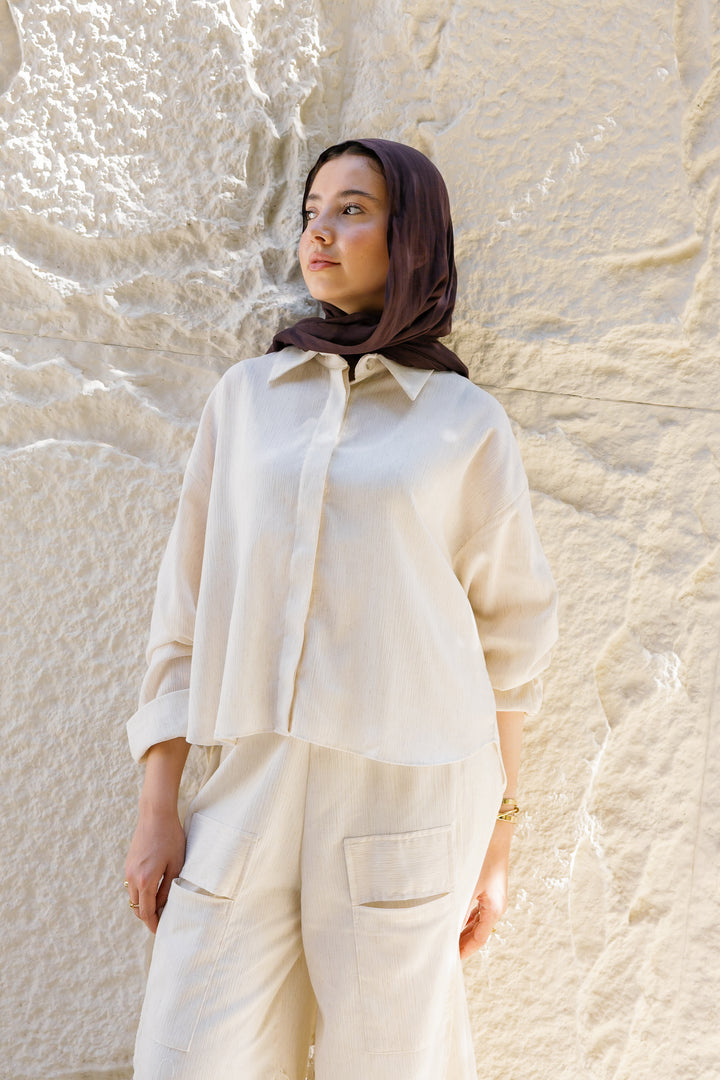 Breeze Balloon Linen Pants - Offwhite