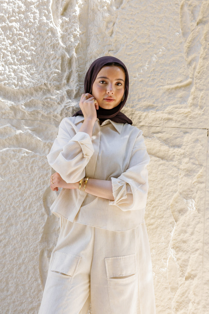 Breeze Balloon Linen Pants - Offwhite