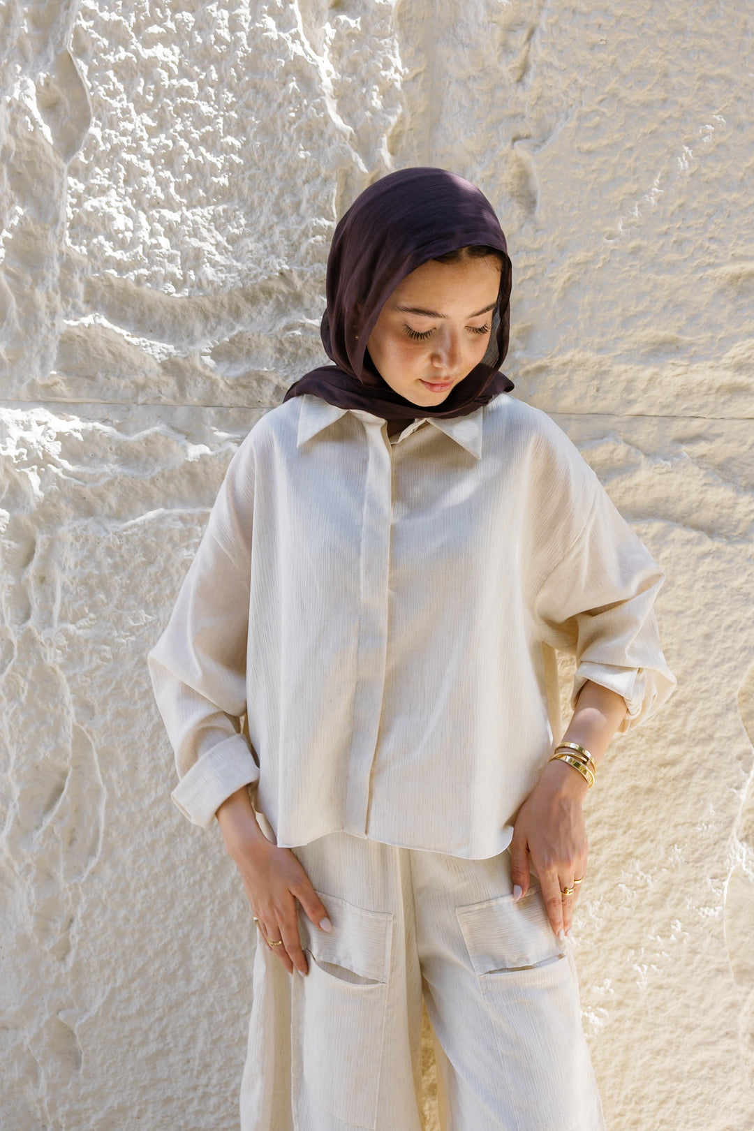 Breeze Balloon Linen Pants - Offwhite