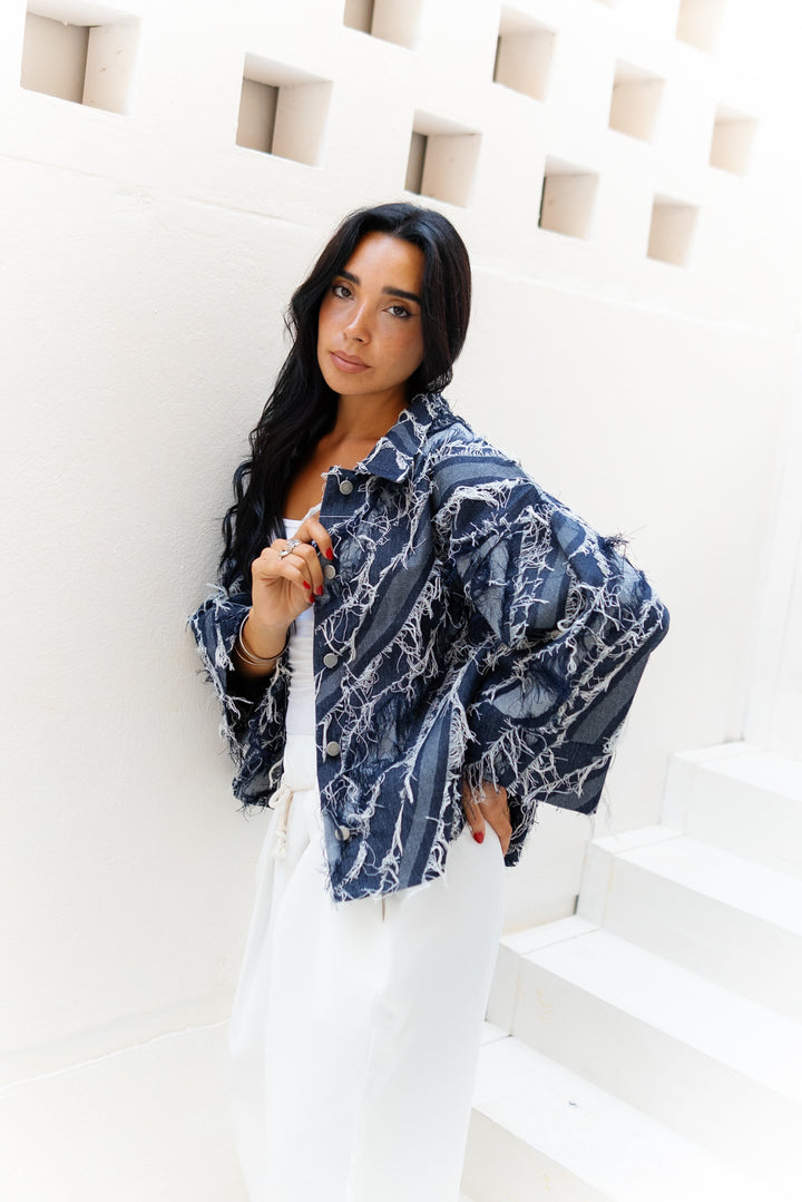 Raw Fringes Denim Shirt - Limited Edition