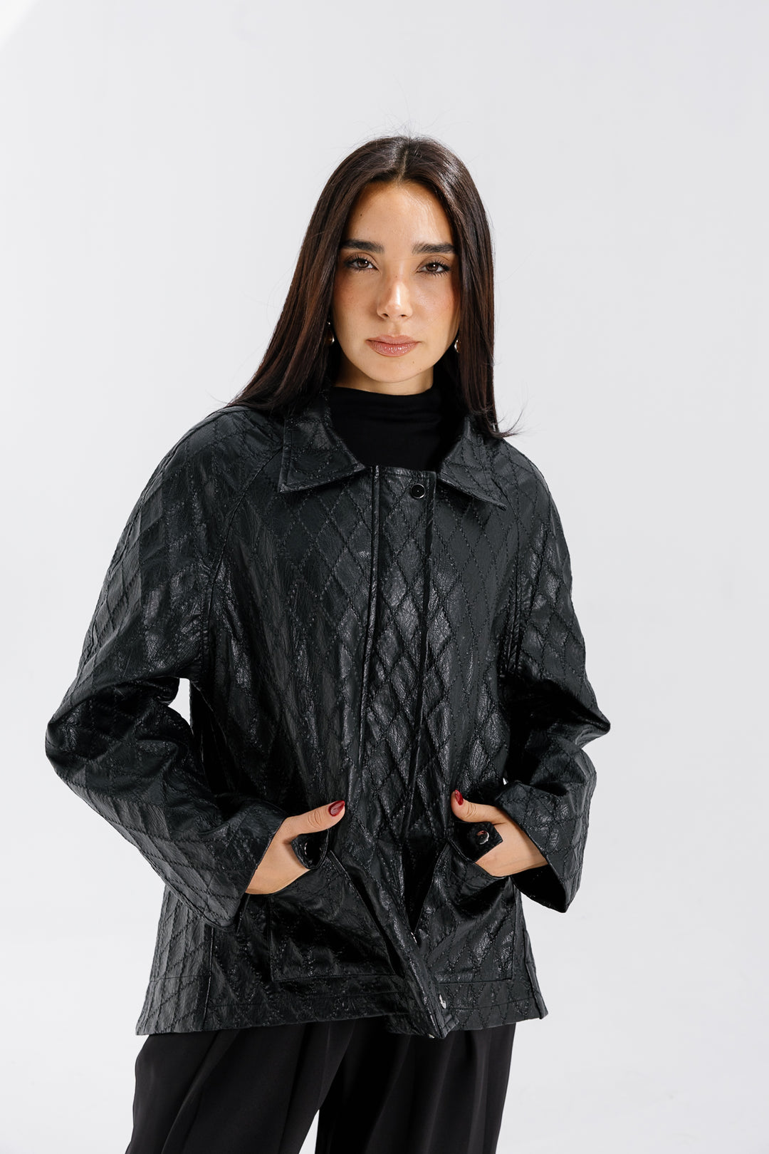 Embroided Leather Jacket - Black (Limited Edition)