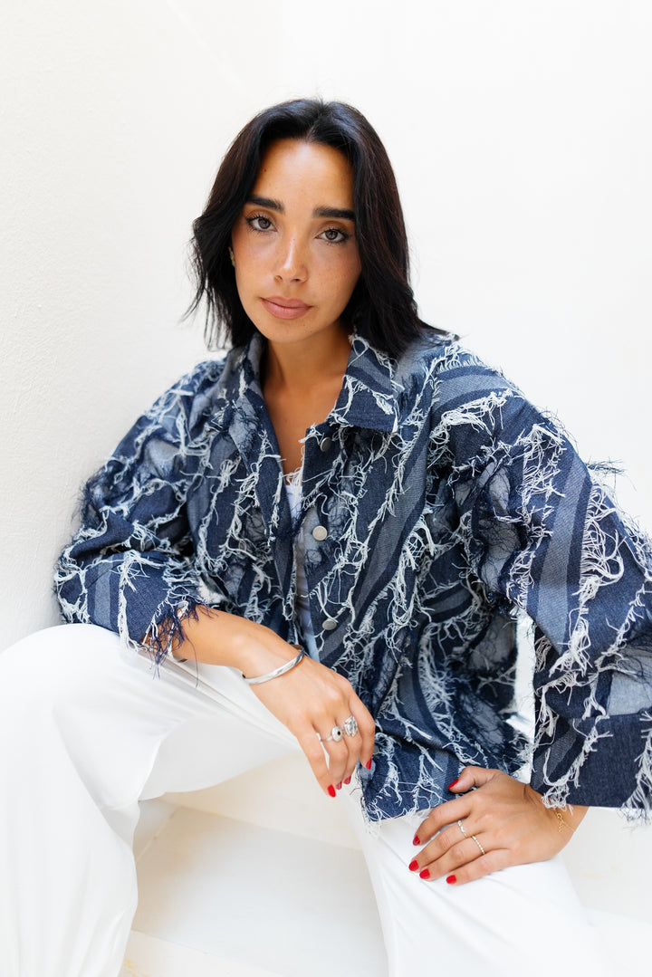 Raw Fringes Denim Shirt - Limited Edition