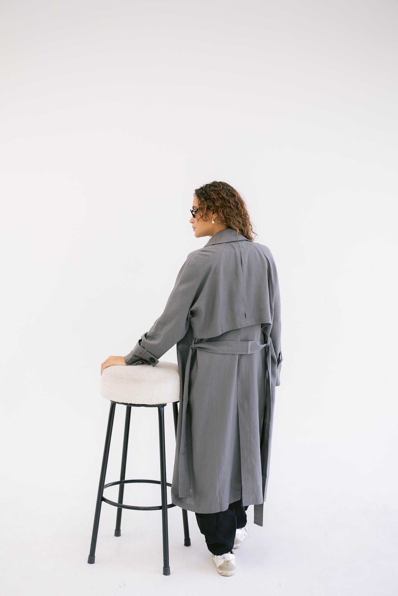 Linen Trench - Dark Grey