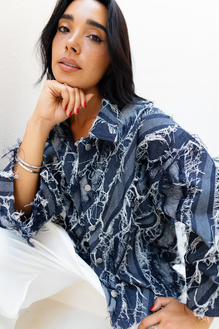 Raw Fringes Denim Shirt - Limited Edition