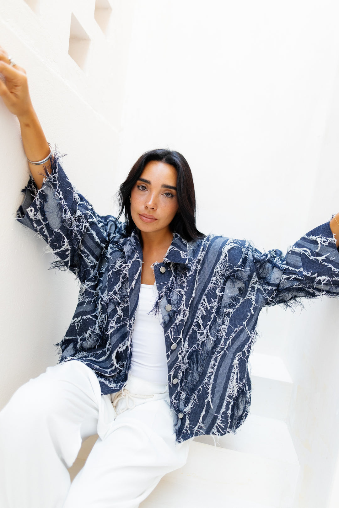 Raw Fringes Denim Shirt - Limited Edition