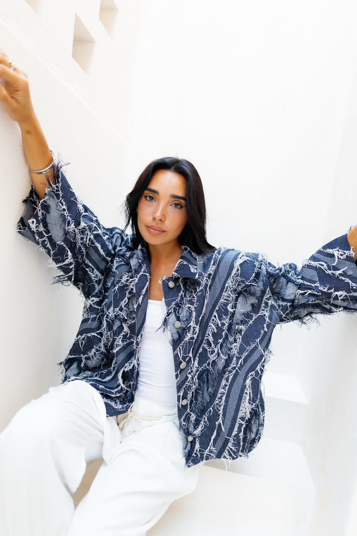 Raw Fringes Denim Shirt - Limited Edition