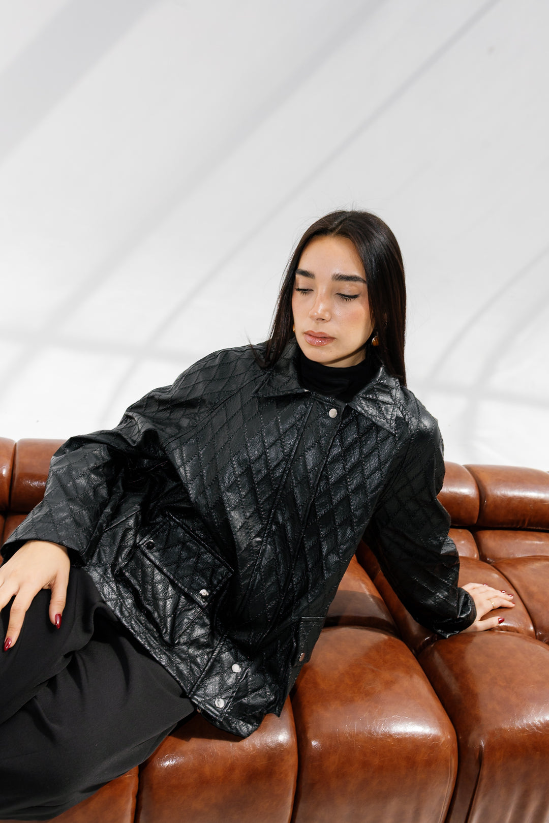 Embroided Leather Jacket - Black (Limited Edition)