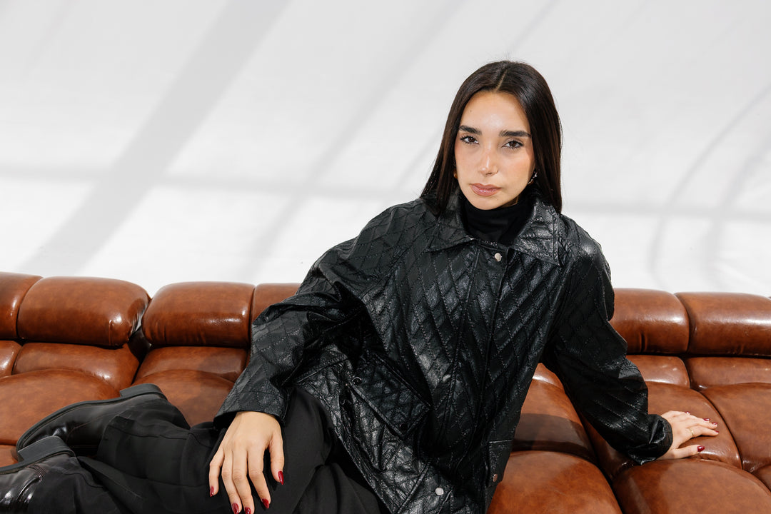Embroided Leather Jacket - Black (Limited Edition)