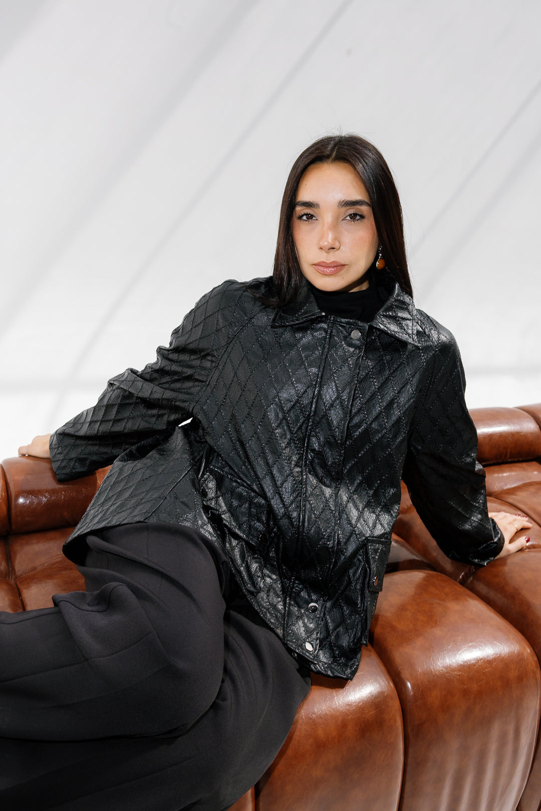 Embroided Leather Jacket - Black (Limited Edition)