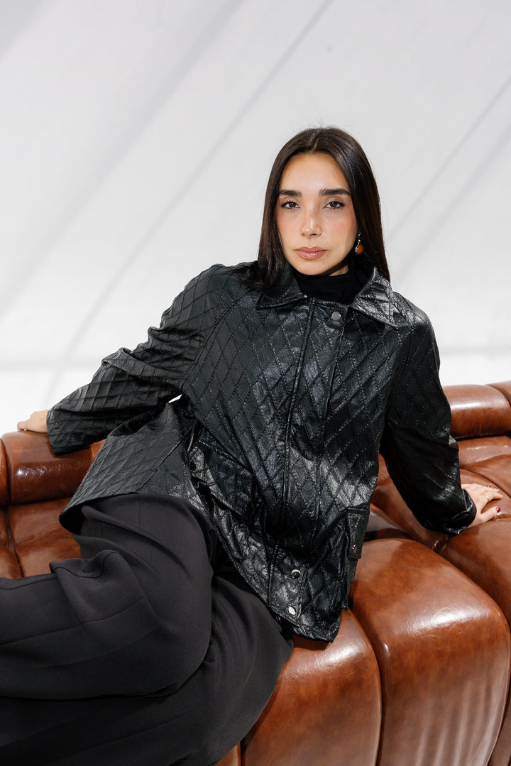 Embroided Leather Jacket - Black (Limited Edition)