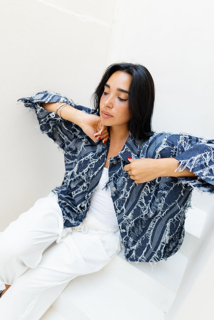 Raw Fringes Denim Shirt - Limited Edition
