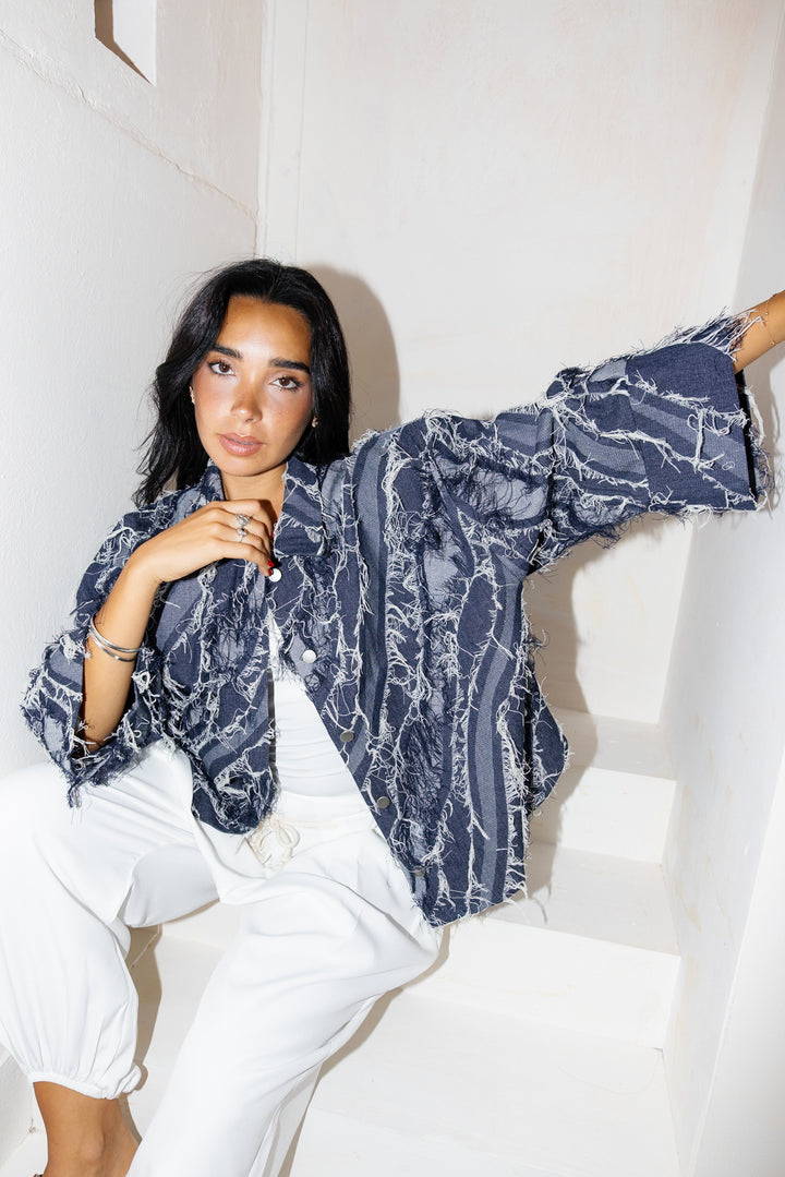 Raw Fringes Denim Shirt - Limited Edition