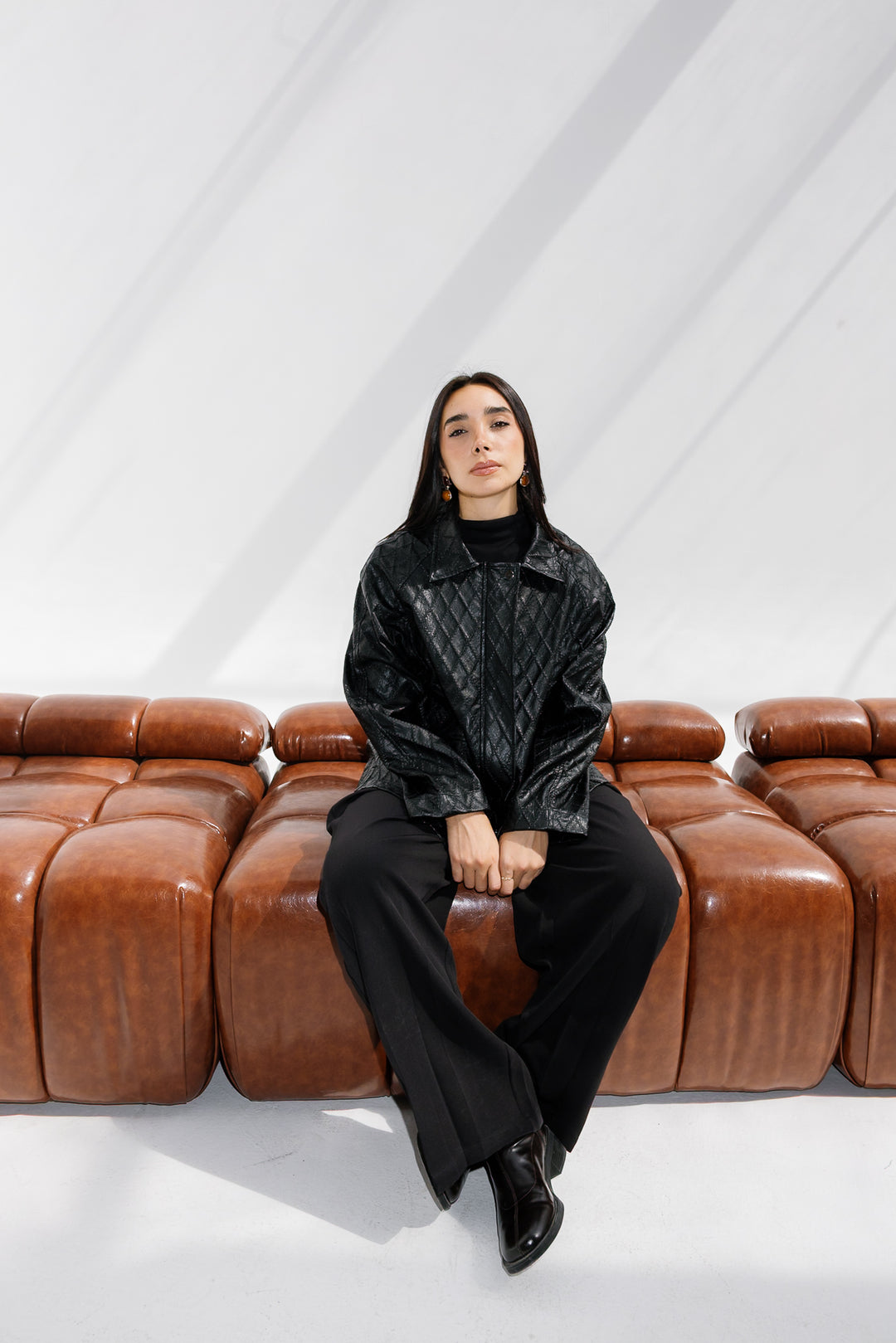 Embroided Leather Jacket - Black (Limited Edition)
