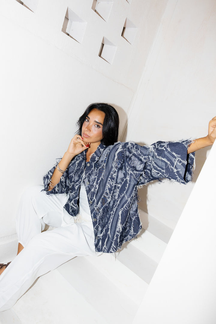 Raw Fringes Denim Shirt - Limited Edition