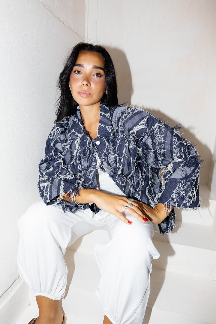 Raw Fringes Denim Shirt - Limited Edition
