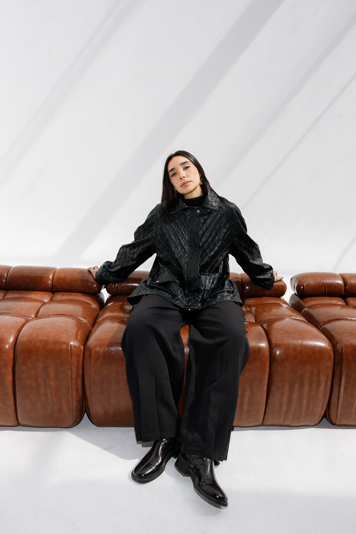 Embroided Leather Jacket - Black (Limited Edition)