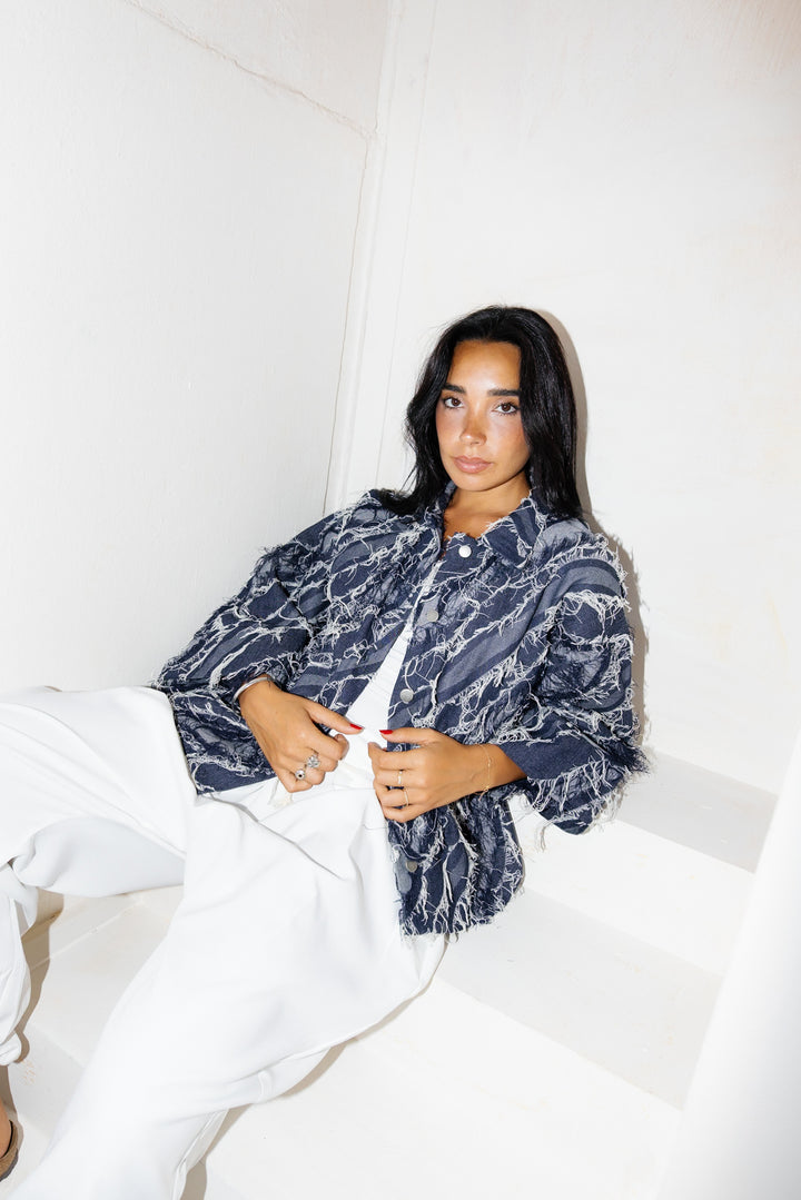 Raw Fringes Denim Shirt - Limited Edition