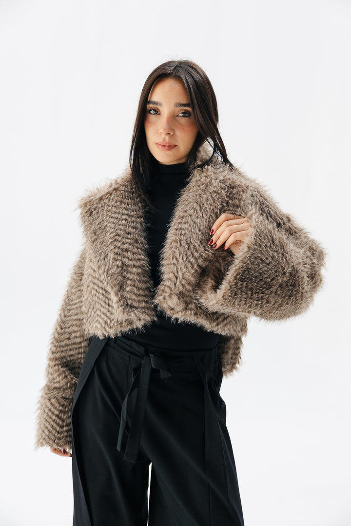 Plush Fur Jacket - Nude Beige (Premium Edition)