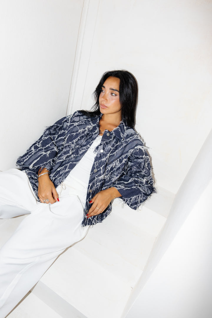 Raw Fringes Denim Shirt - Limited Edition