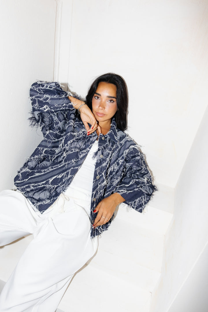 Raw Fringes Denim Shirt - Limited Edition