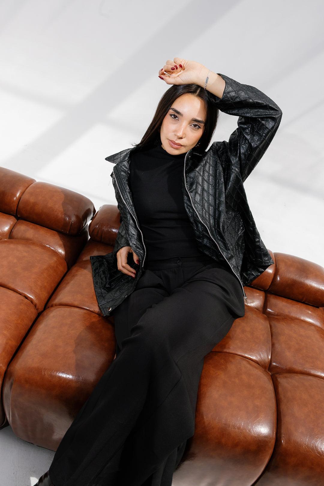 Embroided Leather Jacket - Black (Limited Edition)