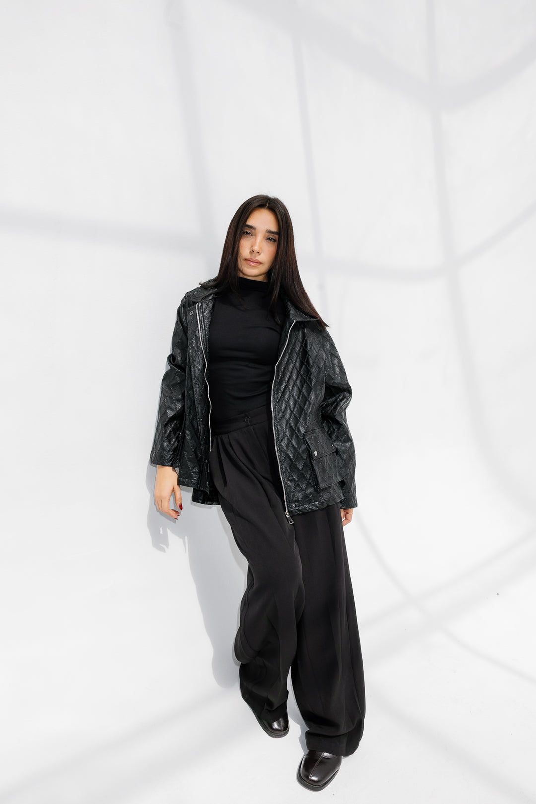 Embroided Leather Jacket - Black (Limited Edition)