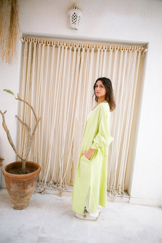 The Aura Kaftan- Lime