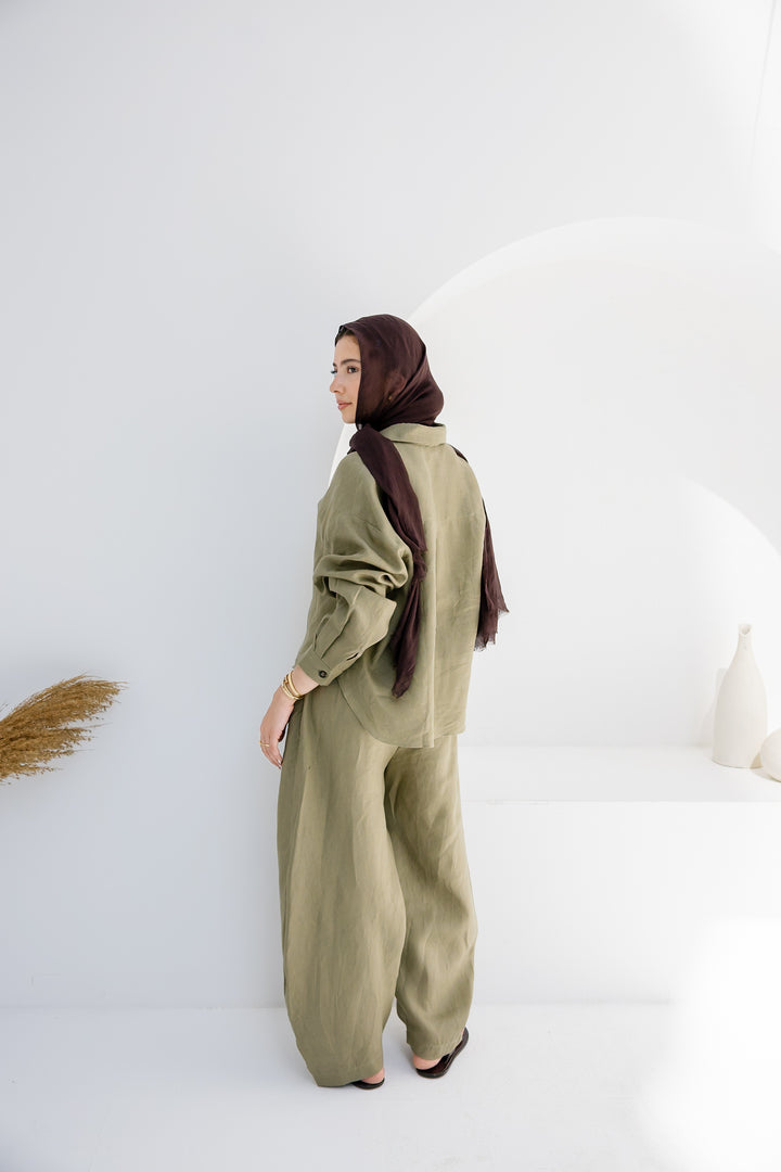 Essential Linen Shirt - Olive