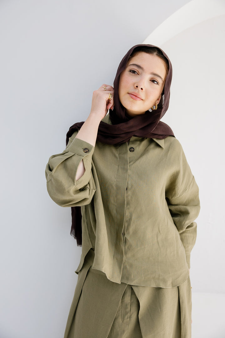 Essential Linen Shirt - Olive