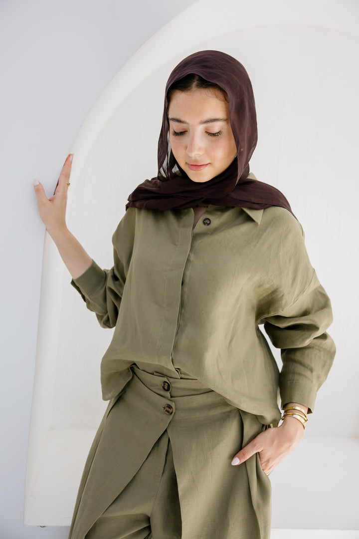 Essential Linen Shirt - Olive