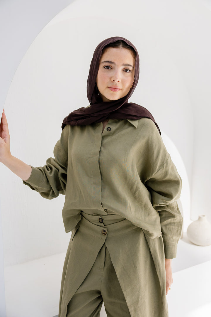 Essential Linen Shirt - Olive