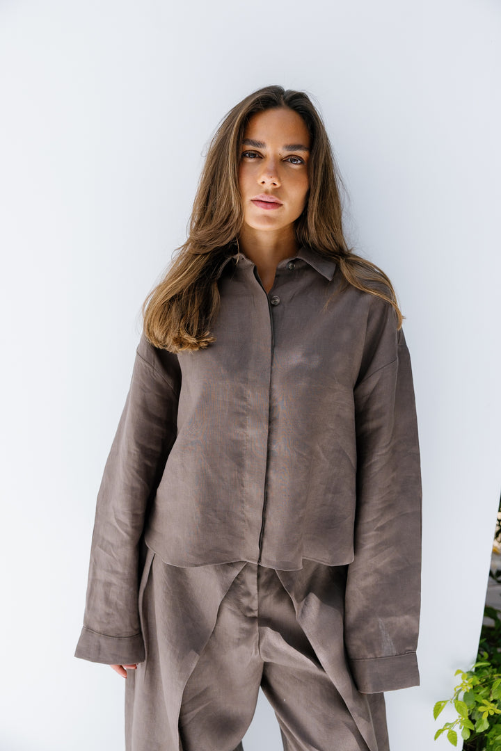 Essential Linen Shirt - Brown