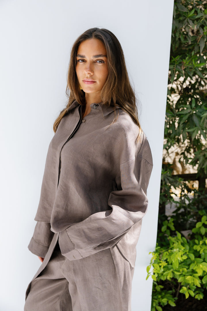 Essential Linen Shirt - Brown
