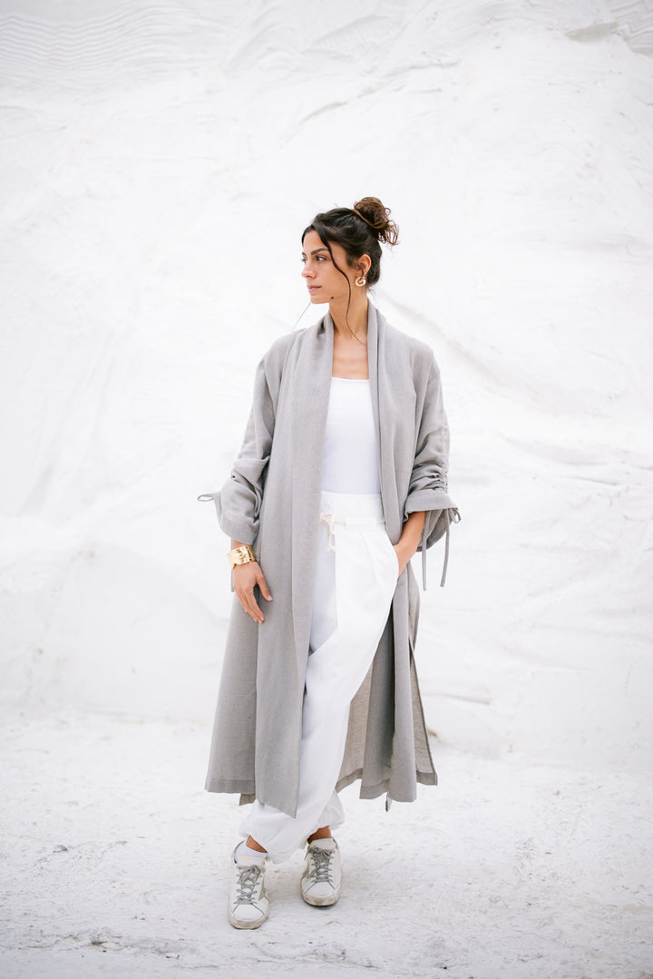 The Round Up Scarfed Kaftan - Grey